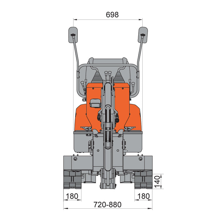 830 kg Mini Compact Excavator, 306cc/8.5 HP Gas Engine, 310 mm Bucket Width, 1179 kg Digging Force, TMG-MVE06 TMG Industrial CA