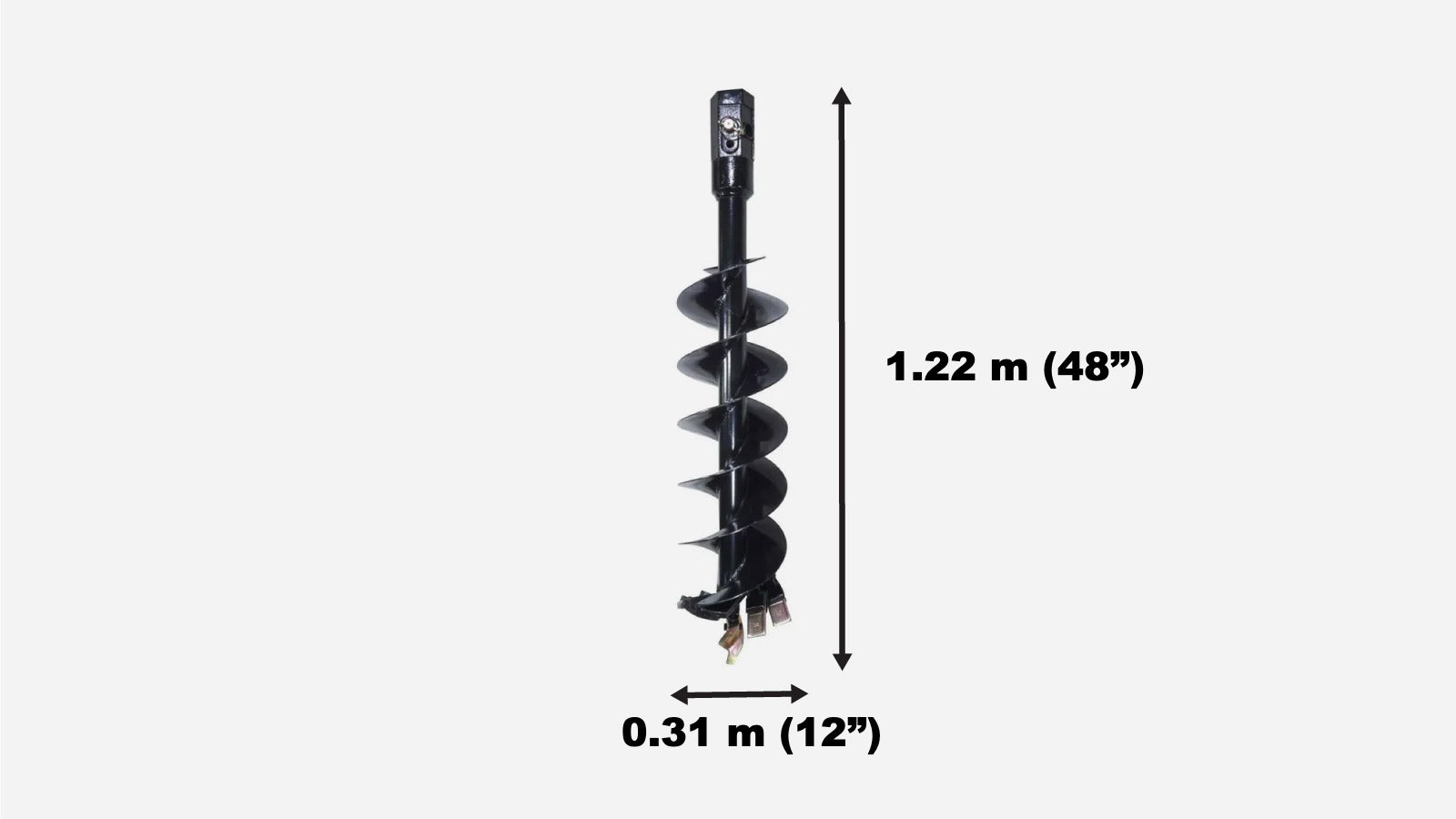 305 mm (12″) Post Hole Auger Bit, 1220 mm (48″) Height, TMG-PAB12-specifications-image