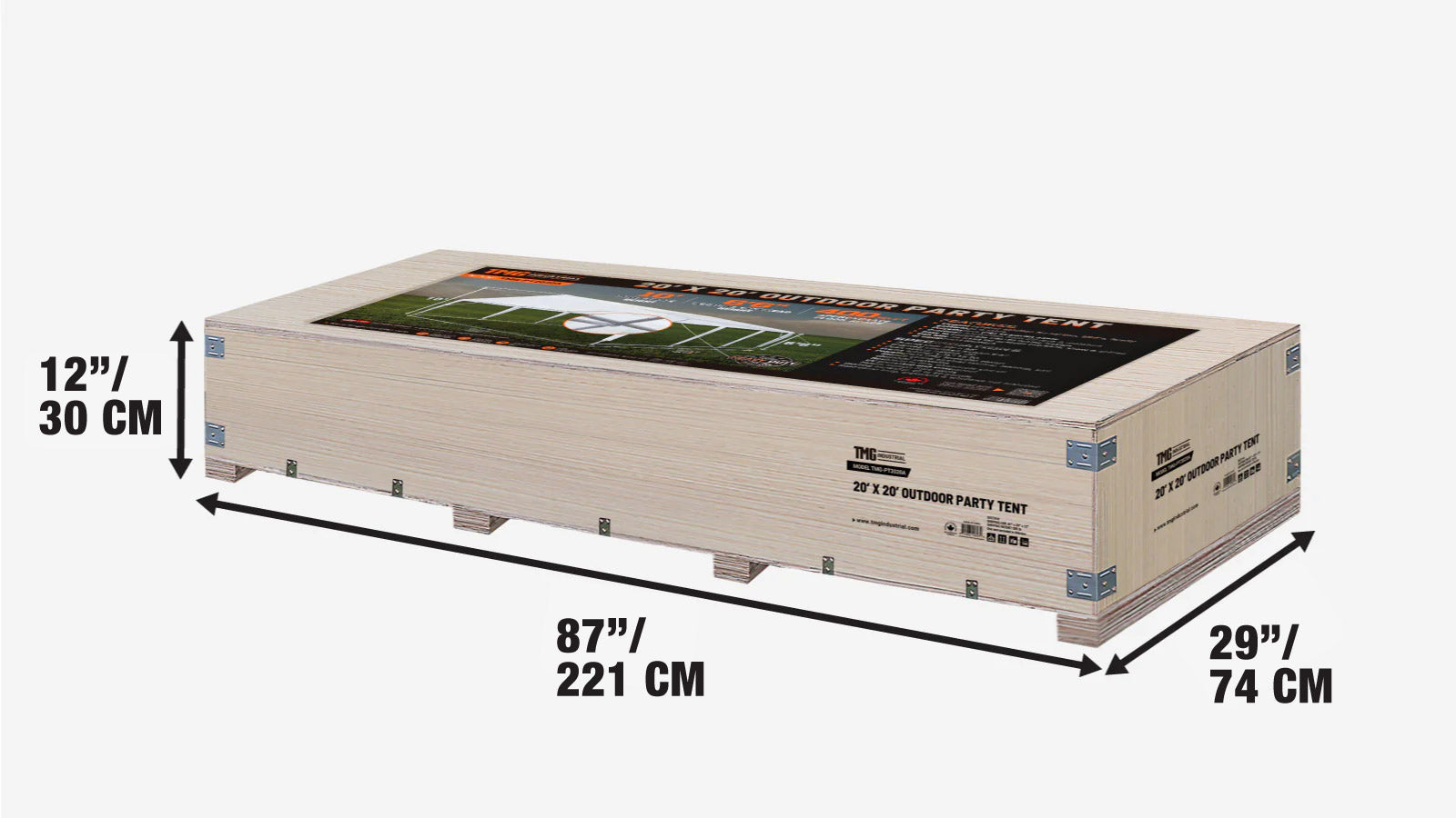 6 x 6 m Heavy-Duty Outdoor Party Tent with PE Tarpaulin Fabric, 2.0m Overhead Height, TMG-PT2020A-shipping-info-image