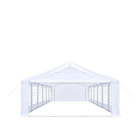 TMG Industrial 20' x 40' Heavy Duty Outdoor Party Tent with Removable Sidewalls and Roll-Up Doors, 11 oz PE Cover, 6’6” Overhead, 10’ Peak Ceiling, TMG-PT2040F