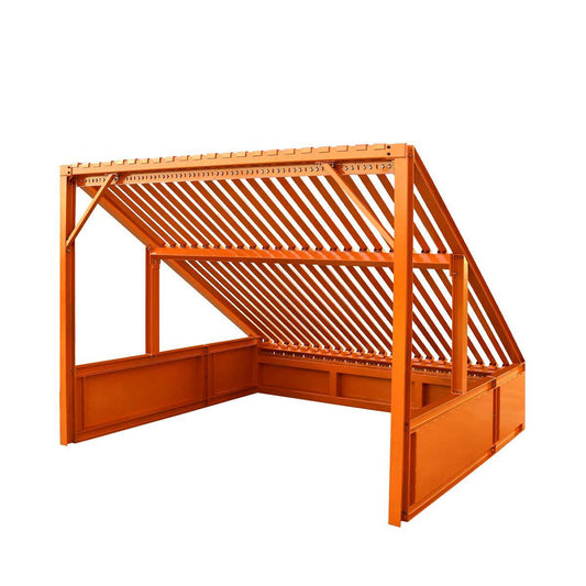 TMG Industrial 12’ Heavy Duty Static Grizzly Rock Screen, Adjustable Bolt-On Deck Bars, 4” x 4” I-Beams, 5000 lb Load Capacity, TMG-RS12