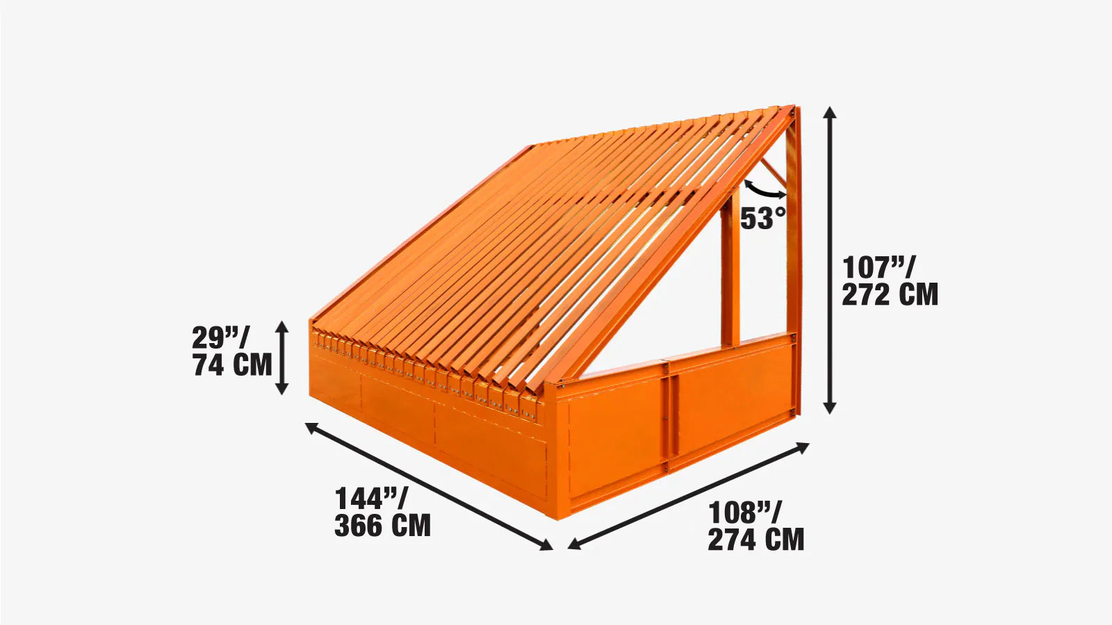 3.6 x 2.7 m Heavy-Duty Grizzly Rock Screen with Adjustable Deck Bars, 2200 kg Capacity, TMG-RS12-specifications-image