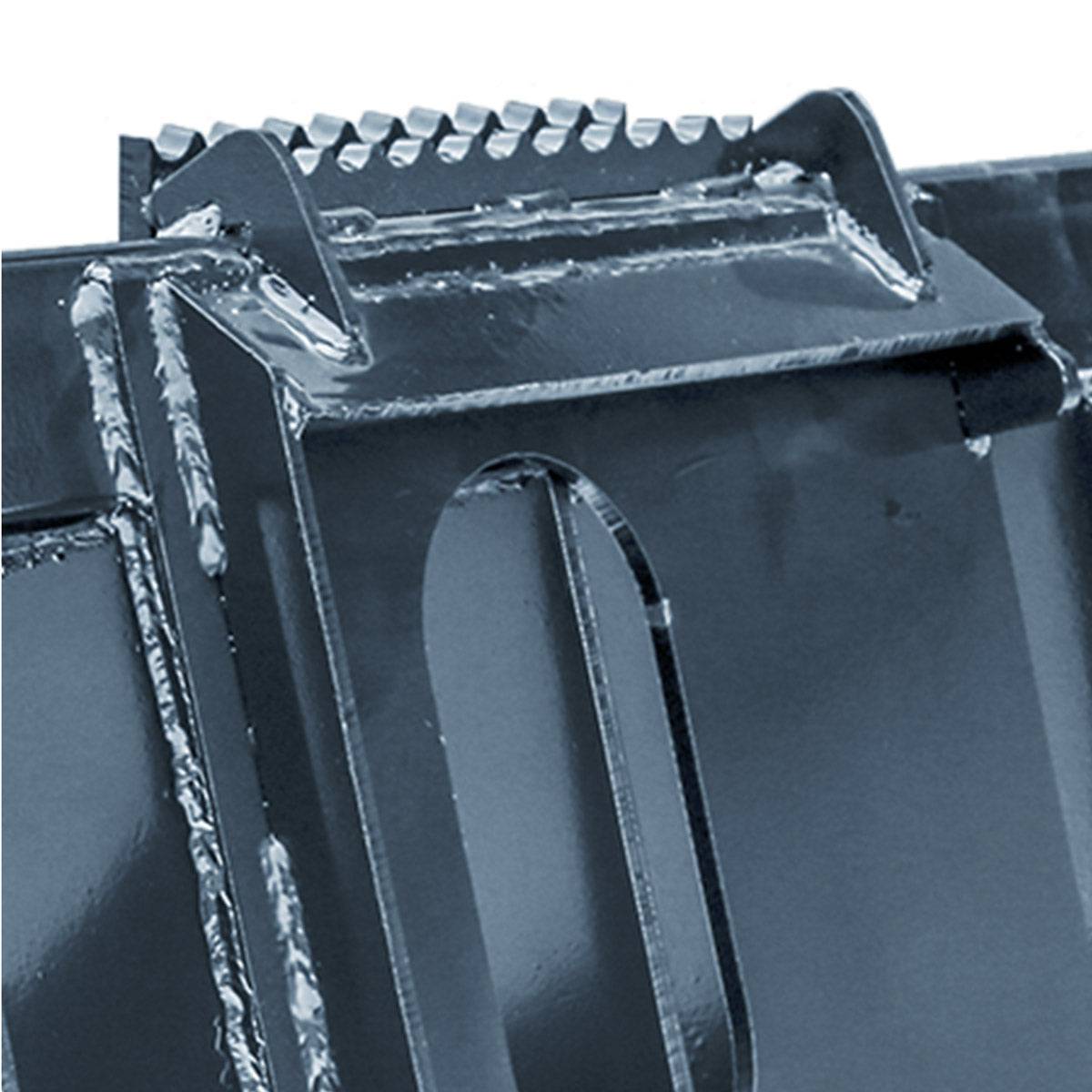 TMG Industrial 72” Skid Steer Rock Skeleton Bucket Attachment, Solid Steel, Universal Mount, 4” Tine Spacing, 45-70 HP, TMG-SB72