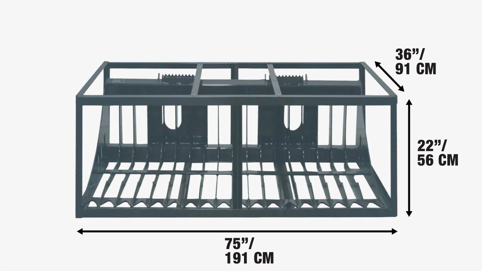 1.8 m Skid Steer Rock Skeleton Bucket Attachment, 100mm / 4