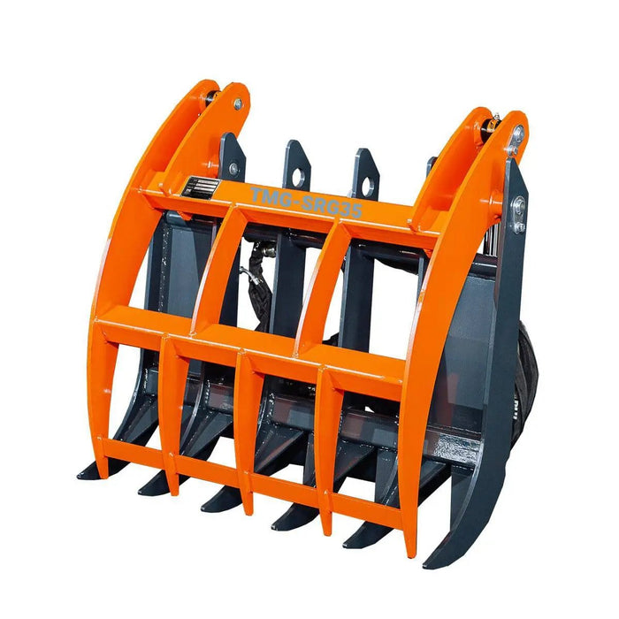 Root Rack Mini Excavator TMG-SRG35 Mini Skid Steer Root Rake Grapple, 890 mm Width, 1000 kg Cap ...