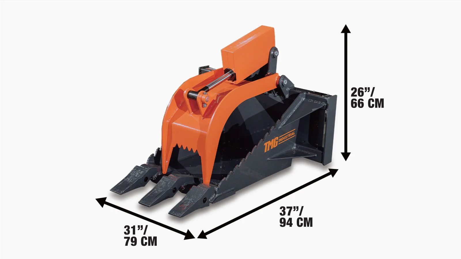 Mini Skid Steer Stump Bucket Grapple, 1000 kg (2200 lb) Grapple Capacity, Toro Style Mount Plate, TMG-SSG36-specifications-image
