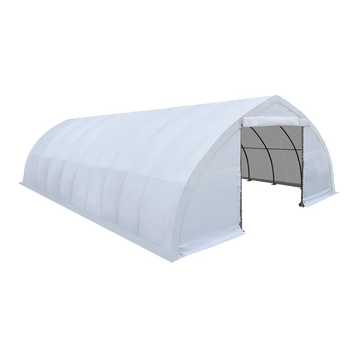 9m × 12m Peak Ceiling Storage Shelter with Heavy Duty 450 GSM PVC Cover & Drive Through Doors, TMG-ST3042V (Previously ST3040V) TMG Industrial Australia