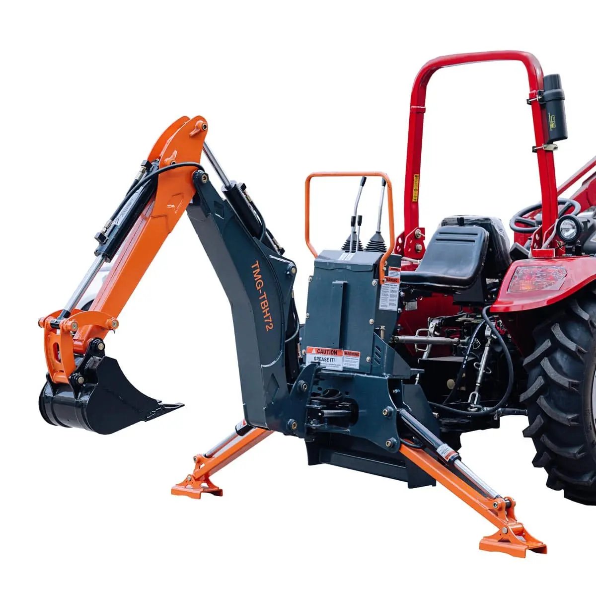 TMG 1813 mm (6’) 3-Point Hitch Swing Backhoe Attachment, Category 1, 20 ...