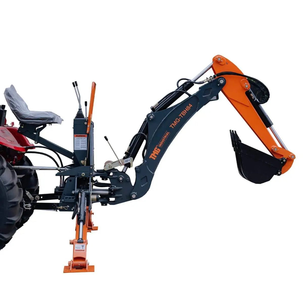 TMG 2200 mm (7’) 3-Point Hitch Swing Backhoe Attachment, Category 1 & 2 ...