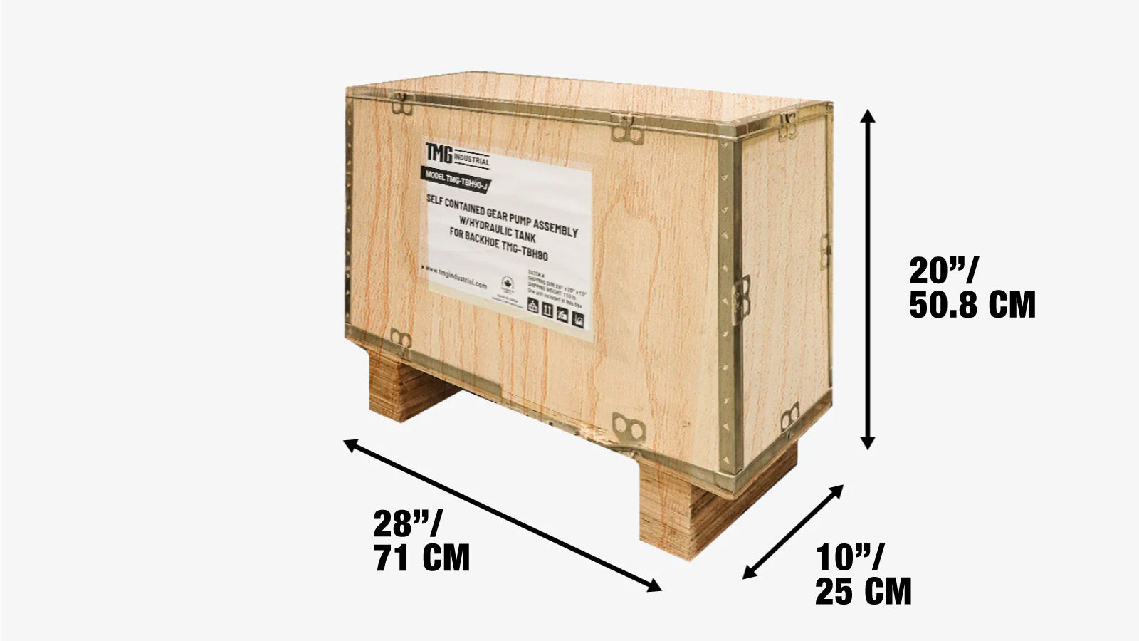 Self-Contained Gear Pump Assembly with Hydraulic Tank for Tractor Backhoe TMG-TBH90-J-shipping-info-image