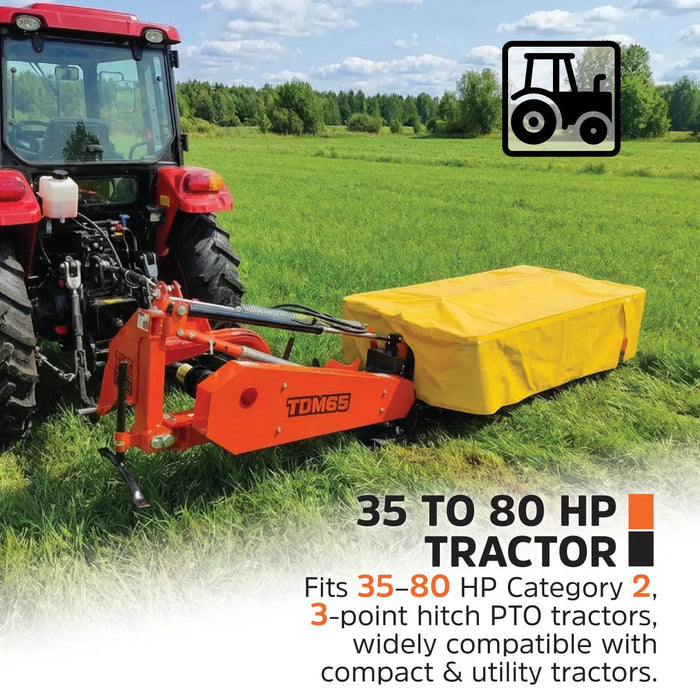 65" Disc Mower, 4 Discs, 3-Point Hitch, Category 2, PTO Shaft Included, 35-80 HP Tractor, TMG-TDM65 TMG Industrial CA