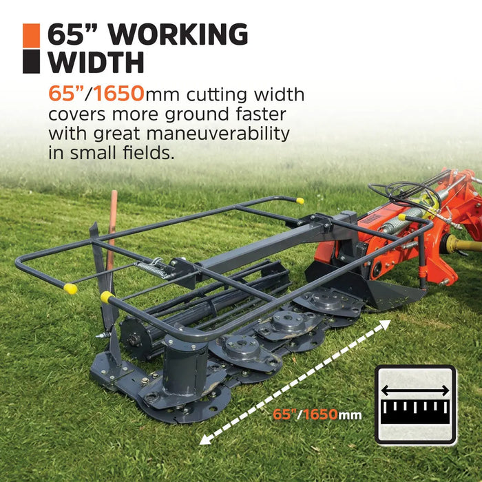 65" Disc Mower, 4 Discs, 3-Point Hitch, Category 2, PTO Shaft Included, 35-80 HP Tractor, TMG-TDM65 TMG Industrial CA