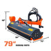 TMG Industrial 80” Offset Ditch Bank Flail Mower with 90° Tilt, 3-Point Hitch, 50-90 HP Tractor, PTO Drive Shaft, TMG-TFMO80