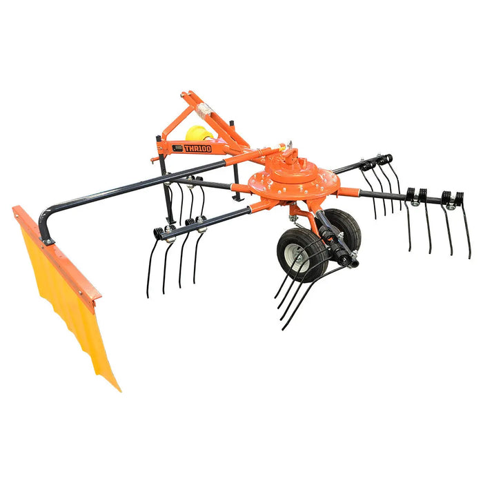 98" Hay Rake & Tedder, 12 Spring Tines, 3-Point Hitch Category 1, PTO Shaft Included, 18-50 HP Tractor, TMG-THR100 TMG Industrial CA