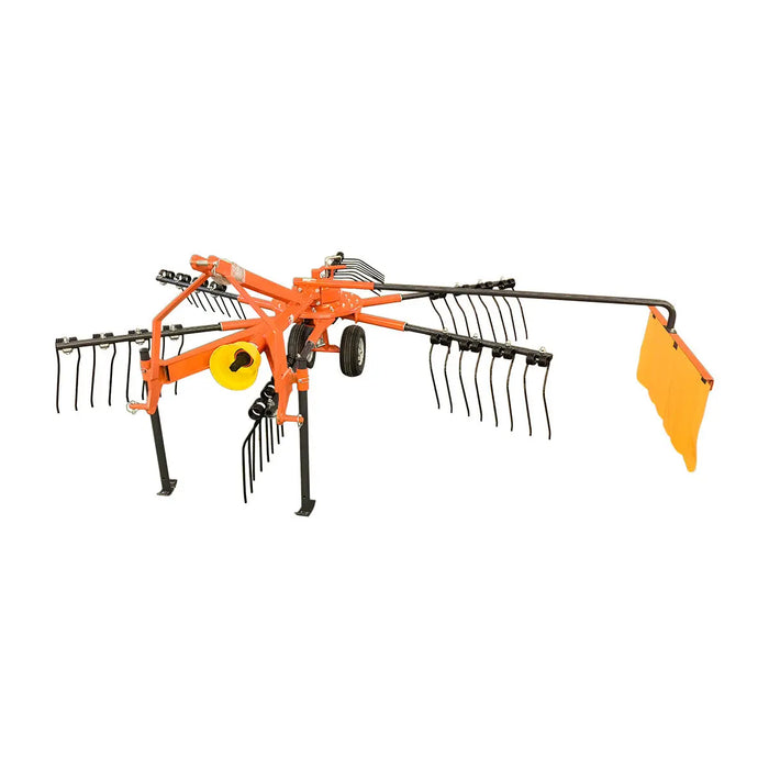 118" Hay Rake & Tedder, 24 Spring Tines, 3-Point Hitch Category 1, PTO Shaft Included, 25-50 HP Tractor, TMG-THR120 TMG Industrial CA