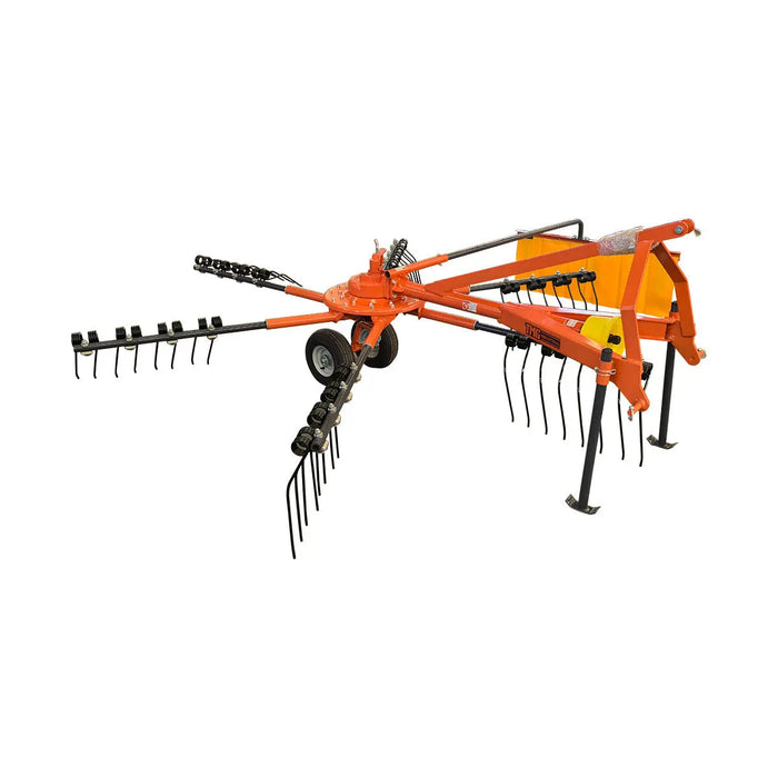 118" Hay Rake & Tedder, 24 Spring Tines, 3-Point Hitch Category 1, PTO Shaft Included, 25-50 HP Tractor, TMG-THR120 TMG Industrial CA