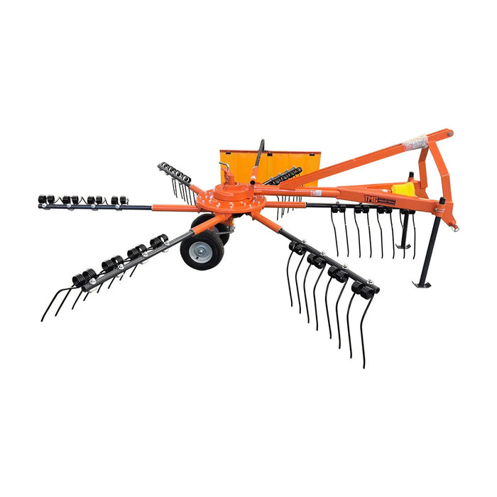 118" Hay Rake & Tedder, 24 Spring Tines, 3-Point Hitch Category 1, PTO Shaft Included, 25-50 HP Tractor, TMG-THR120 TMG Industrial CA