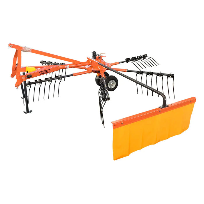 118" Hay Rake & Tedder, 24 Spring Tines, 3-Point Hitch Category 1, PTO Shaft Included, 25-50 HP Tractor, TMG-THR120 TMG Industrial CA