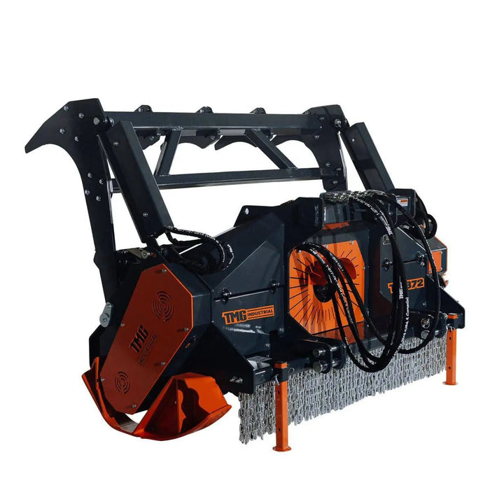 TMG Industrial 70” Forestry Brush Mulcher, Category 2 Hookup, Widia Cutting Teeth, 70-110 HP Tractors, 3-PTO Shaft Included, TMG-TMB72