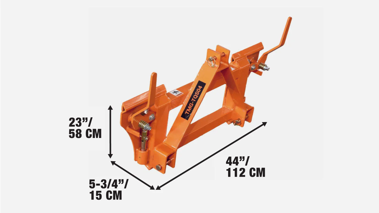 3Point CAT 1 to Universal QuickAttach Adapter, Skid Steers, 998 kg (2200 lb) Capacity, TMGTQS04-specifications-image