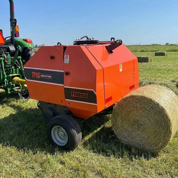 20" x 27" Round Hay Baler, Twine Bind, 3-Point Hitch, Category 1, PTO Shaft Included, 15 - 50 HP Tractor, TMG-TRB50 TMG Industrial CA