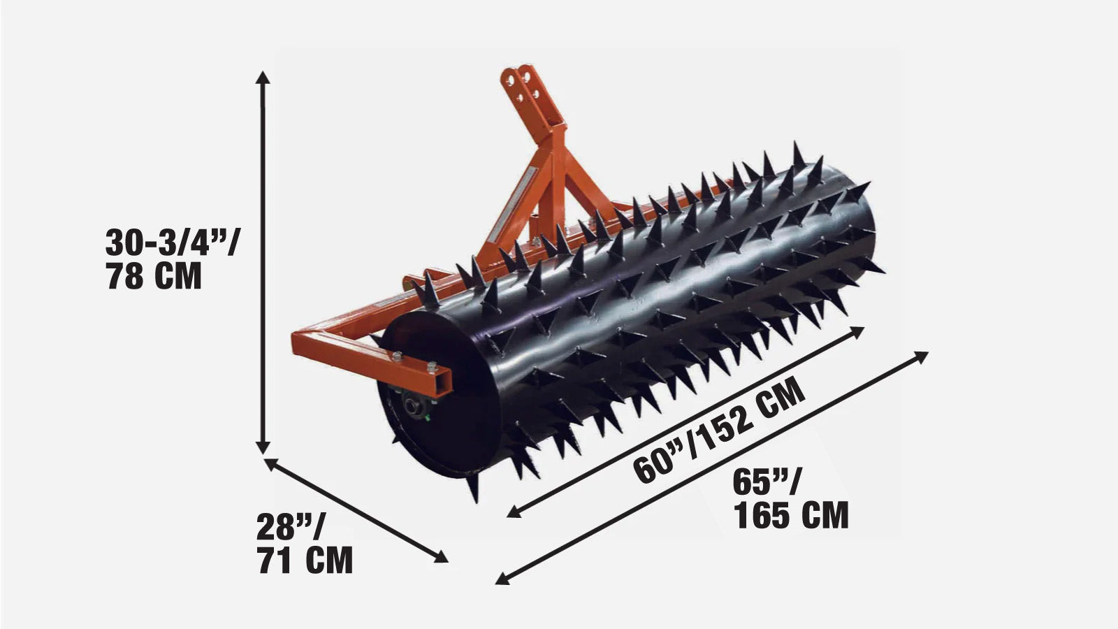 1500mm Drum Spike Aerator for 20-50 HP Tractors, TMG-TSA05-specifications-image