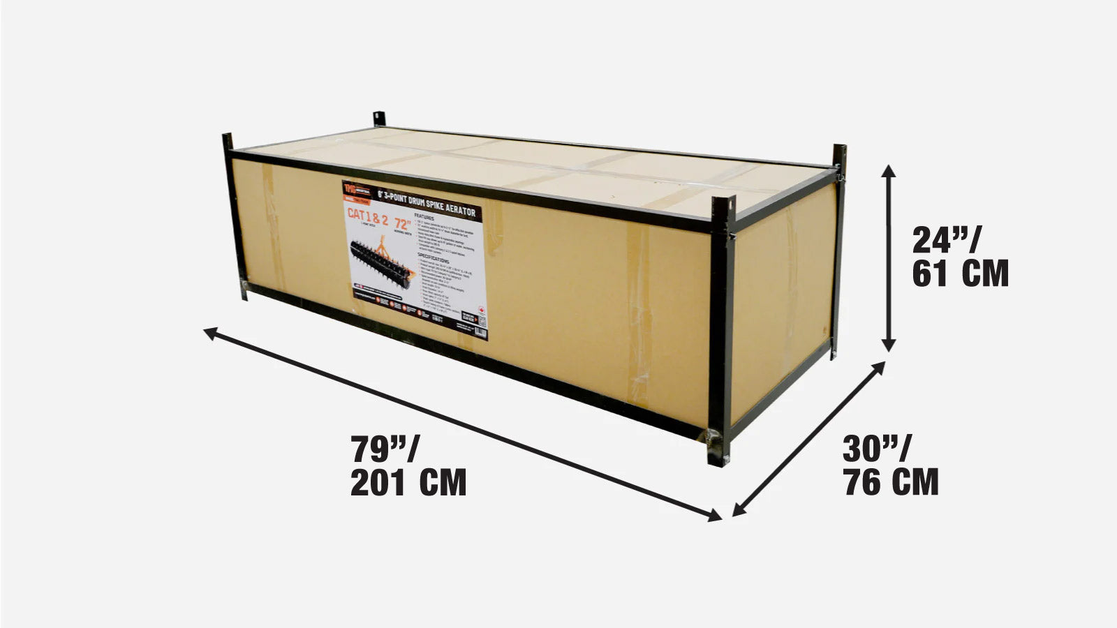 1800mm Drum Spike Aerator for 20-50 HP Tractors, TMG-TSA06-shipping-info-image