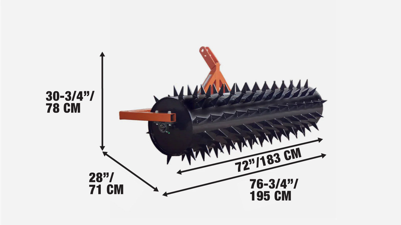 1800mm Drum Spike Aerator for 20-50 HP Tractors, TMG-TSA06-specifications-image