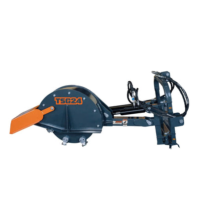 TMG Industrial 3-Point PTO Stump Grinder, 20-60 HP, Cat 1 & 2 Hookups, 12” Below & 18” Above Ground, 40° Cutting Arc, TMG-TSG24