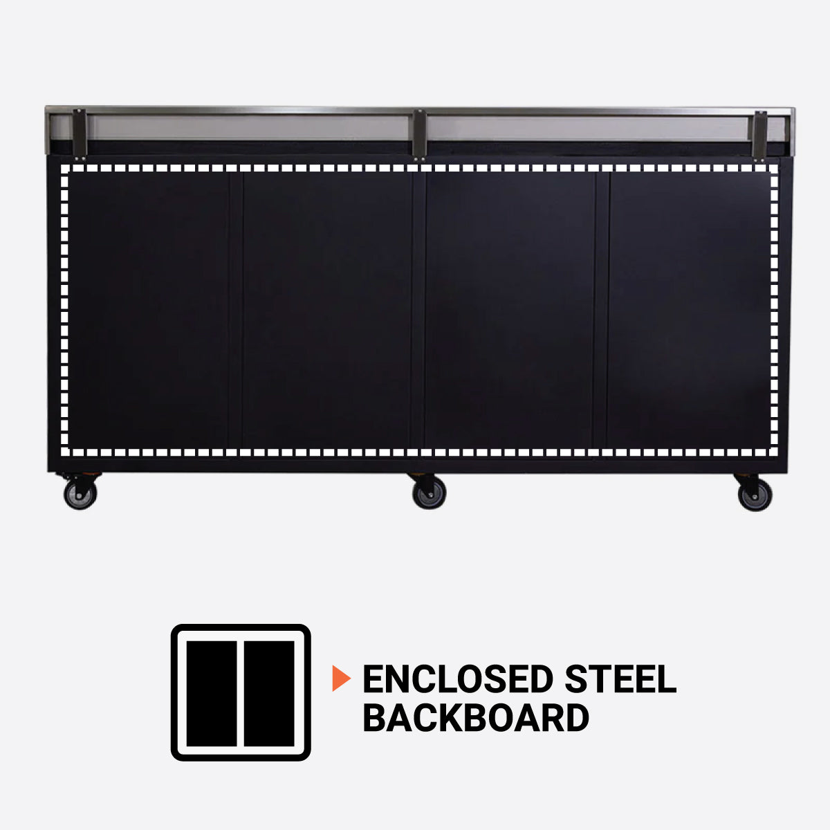Back End Wall Kit, Compatible with TMG-DT4041C and DT4041CF container shelters installed with the standard height containers (8’6”), TMG-DT40BW8V-description-image
