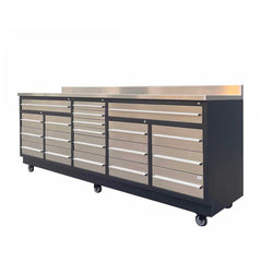 TMG Heavy Series™ 2.8m Workbench with Stainless Steel Benchtop and 20 Stainless Steel Drawers, TMG-WB921S
