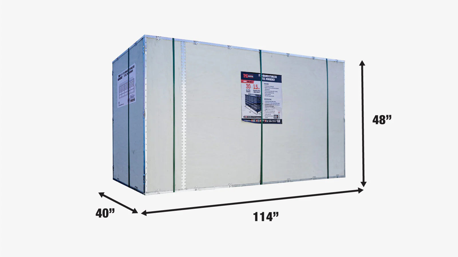 TMG Heavy Series™ 2.8m Workbench with Stainless Steel Benchtop and 30 Drawers, TMG-WB930-shipping-info-image