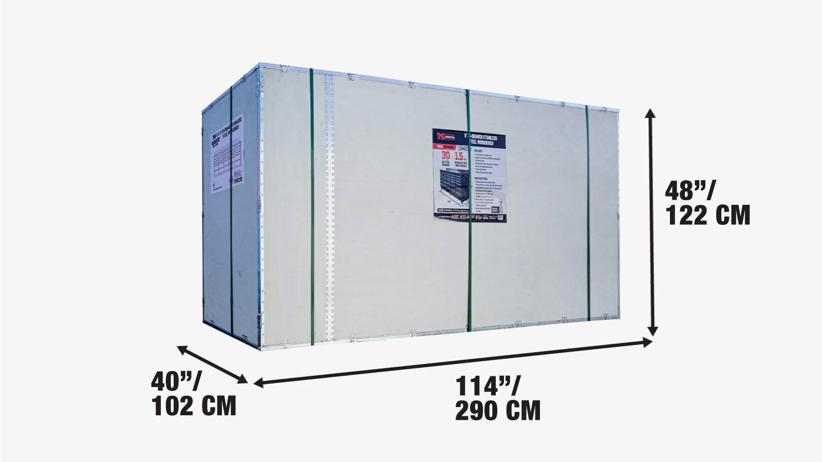 2.8m Workbench with Stainless Steel Benchtop and 30 Drawers, TMG-WB930-shipping-info-image