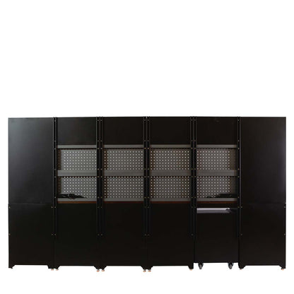 TMG Industrial 12’ Extreme-Duty Steel Garage Tool Chest w/Pegboard, Power Outlets, USB Port, Magnetic Motion LED Lamps, Cabinets & Roll-Out Tool Chest, TMG-WBM12