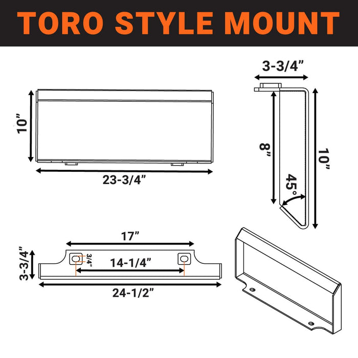 TMG-SBK42 42” Mini Skid Steer Bucket, Toro Style Mount, 5 Cu-Ft Capacity
