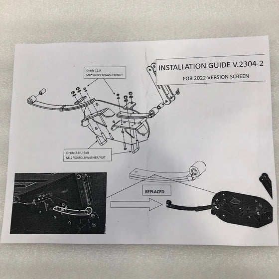 TMG-RSV70G-12-8 FRONT LEAF SPRING SINGLE BOLT SETUP (V.2304-2)