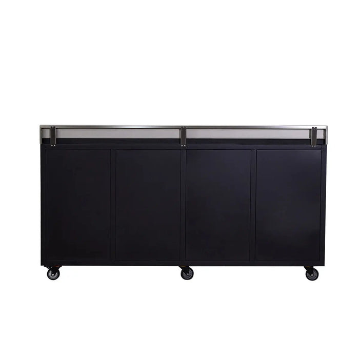 Pro Series 7-Ft 17-Drawer Workbench with Stainless Steel Top, Ball Bearing Double Slides & Casters, TMG-WB717