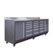 Pro Series 9-Ft 18-Drawer Workbench with Stainless Steel Top, Ball Bearing Double Slides & Casters, TMG-WB918