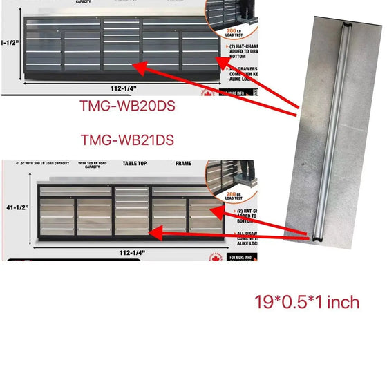 TMG-WB20DS-Pro Series Drawer Handles 19*0.5*1