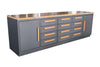 TMG-WB10B 10' Bamboo Table Top Workbench, Tool Cabinet, Garage Storage, Work Station, Ball Bearing Drawers