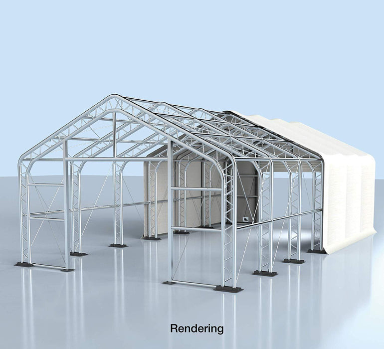 30' x 60' Dual Truss Prefab Shelter with Heavy Duty 17oz PVC Fabric