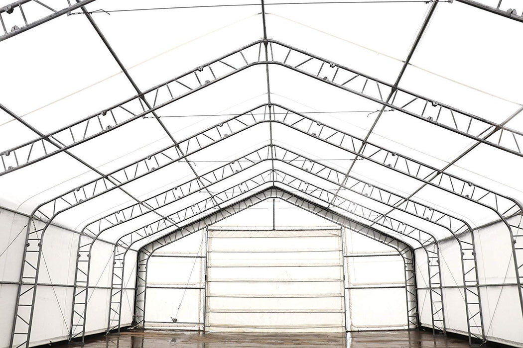40' x 100' Dual Truss Steel Structure with Commercial Grade PVC Cover and Drive Through Doors