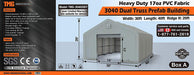 30' x 40' Dual Truss Prefab Shelter with Heavy Duty 17oz PVC Fabric