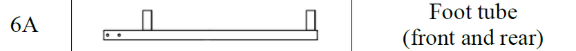 TMG-CP1220-6A FOOT TUBE (FRONT AND REAR)