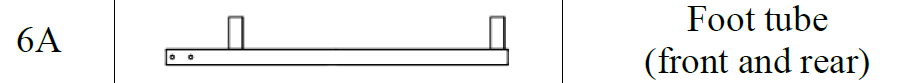 TMG-CP1220-6A FOOT TUBE (FRONT AND REAR)