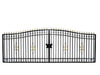 TMG-MG110P 110-ft Wrought Iron Bi-parting Gate and Fence Package, Mansion House Front Yard