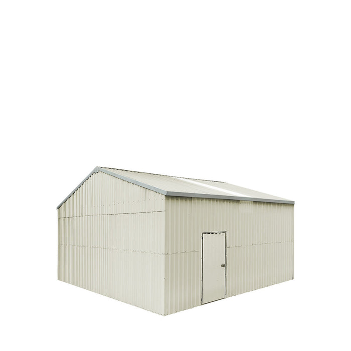 TMG Industrial 25’ x 25’ Double Garage Metal Barn Shed with Side Entry Door, 625 Sq-Ft Floor Space, 9’8” Eave Height, 27 GA Metal, Skylights, 4/12 Roof Pitch, TMG-MS2525