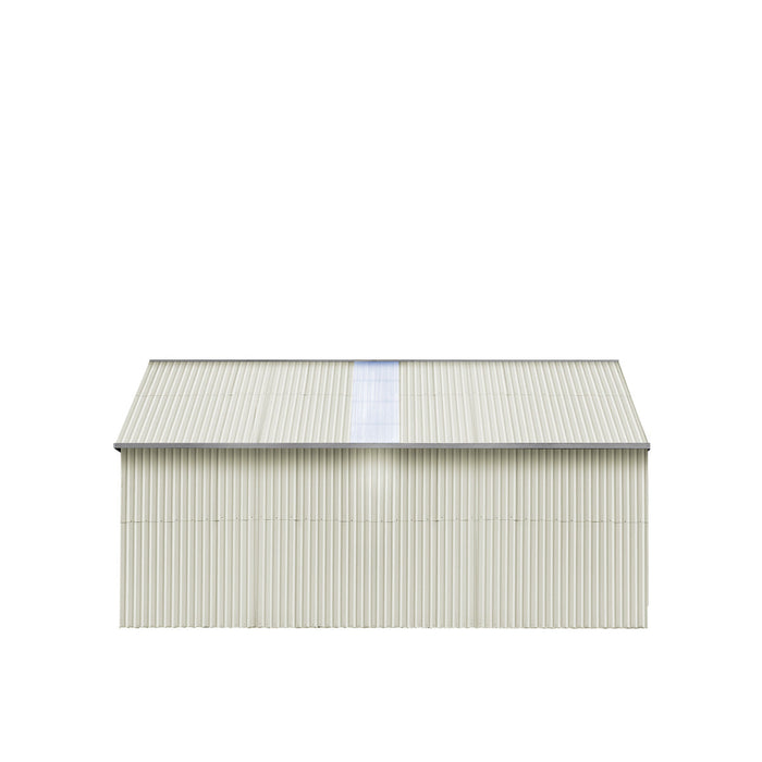 TMG Industrial 25’ x 25’ Double Garage Metal Barn Shed with Side Entry Door, 625 Sq-Ft Floor Space, 9’8” Eave Height, 27 GA Metal, Skylights, 4/12 Roof Pitch, TMG-MS2525