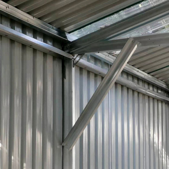 TMG Industrial 25’ x 25’ Double Garage Metal Barn Shed with Side Entry Door, 625 Sq-Ft Floor Space, 9’8” Eave Height, 27 GA Metal, Skylights, 4/12 Roof Pitch, TMG-MS2525