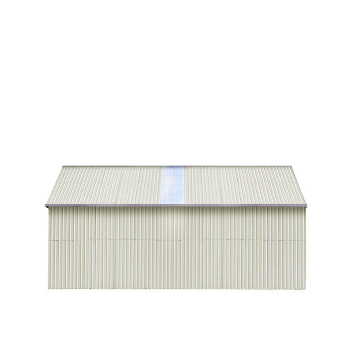 TMG Industrial 25’ x 33’ Double Garage Metal Barn Shed with Side Entry Door, 825 Sq-Ft Floor Space, 9’8” Eave Height, 27 GA Metal, Skylights, 4/12 Roof Pitch, TMG-MS2533